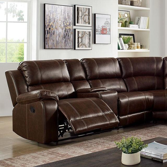 Jessi CM6970 Brown Transitional Sectional By Furniture Of America - sofafair.com