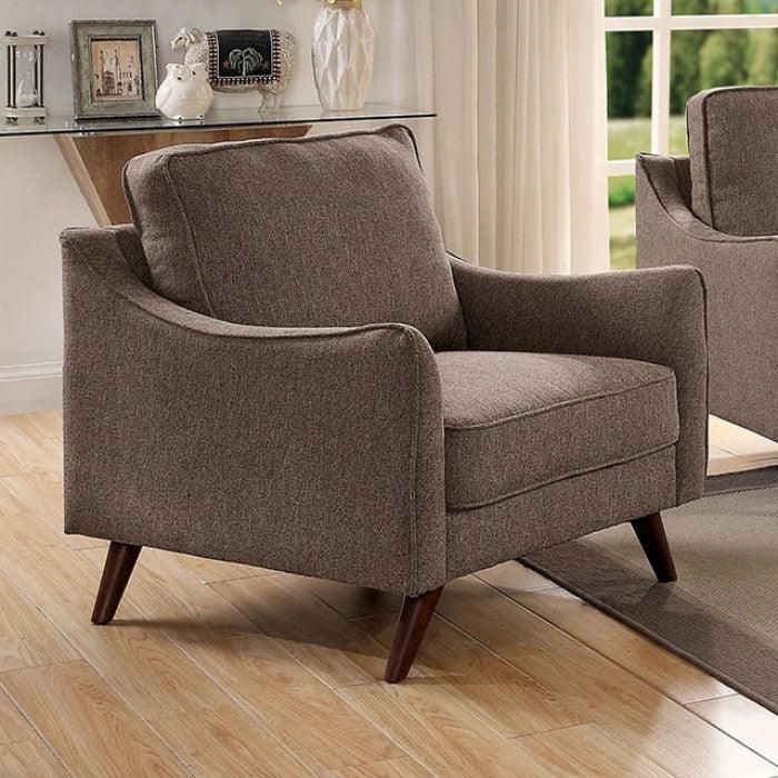 Maxime CM6971BR-CH Light Brown Midcentury Modern Chair By furniture of america - sofafair.com