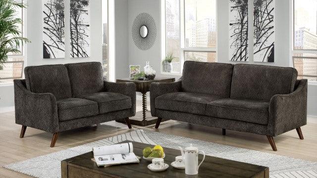 Maxime CM6971DG-LV Dark Gray Mid-century Modern Loveseat By Furniture Of America - sofafair.com