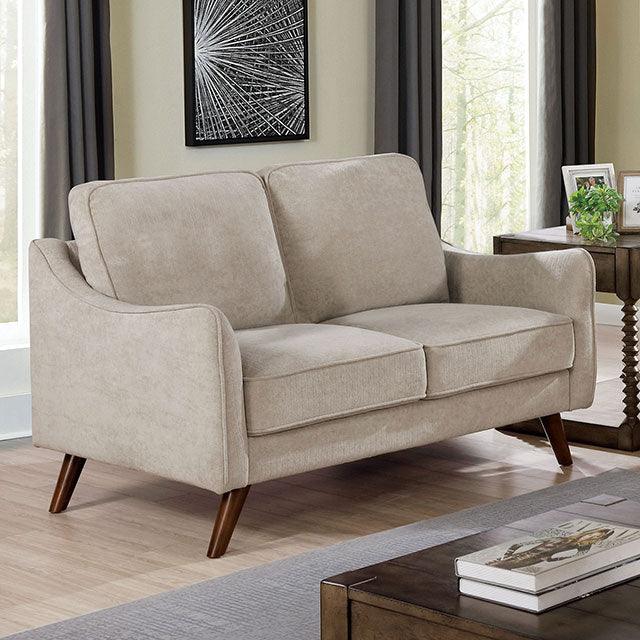 Maxime CM6971LG-LV Light Gray Mid-century Modern Loveseat By Furniture Of America - sofafair.com