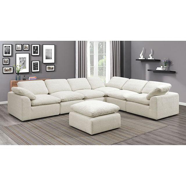 Joel CM6974BG-6SEAT Cream Contemporary Sectional By Furniture Of America - sofafair.com