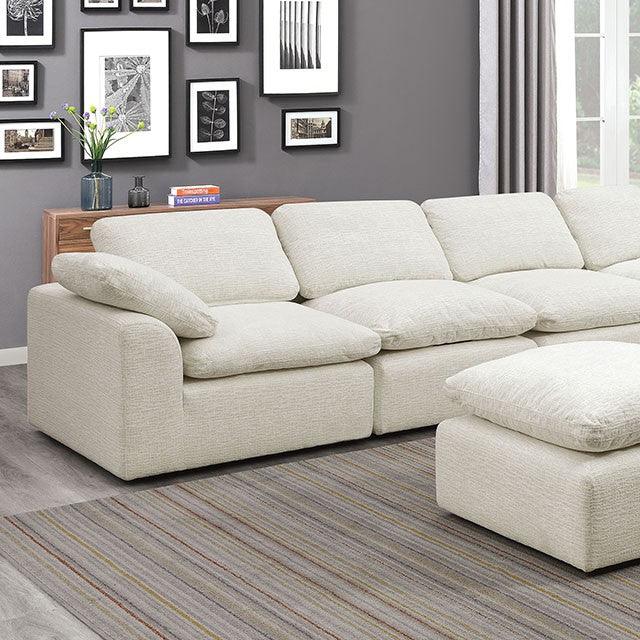 Joel CM6974BG-6SEAT Cream Contemporary Sectional By Furniture Of America - sofafair.com