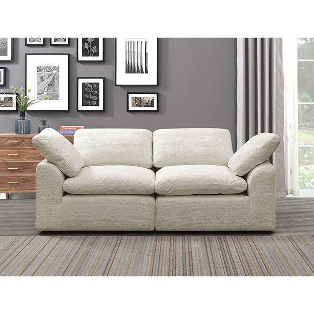 Joel CM6974BG-LV Cream Contemporary Love Seat By Furniture Of America - sofafair.com