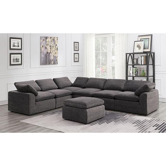 Joel CM6974GY-6SEAT Gray Contemporary Sectional By Furniture Of America - sofafair.com