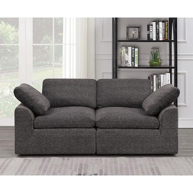 Joel CM6974GY-LV Gray Contemporary Love Seat By Furniture Of America - sofafair.com