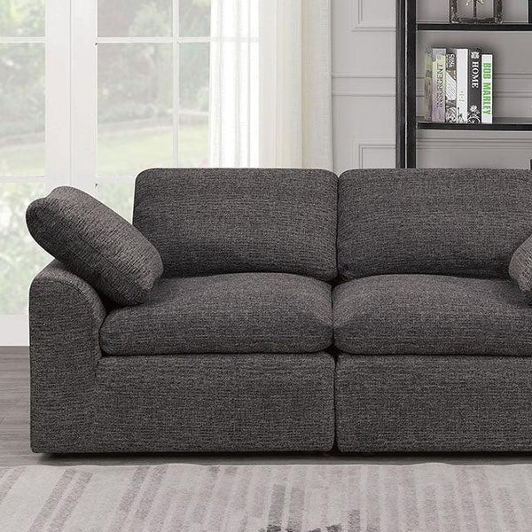 Joel CM6974GY-LV Gray Contemporary Love Seat By Furniture Of America - sofafair.com