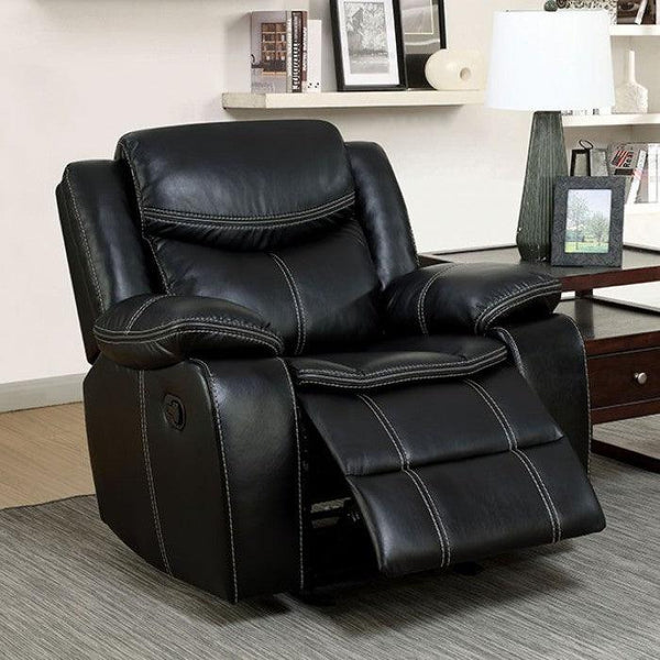 Pollux CM6981-CH Black Transitional Recliner By furniture of america - sofafair.com