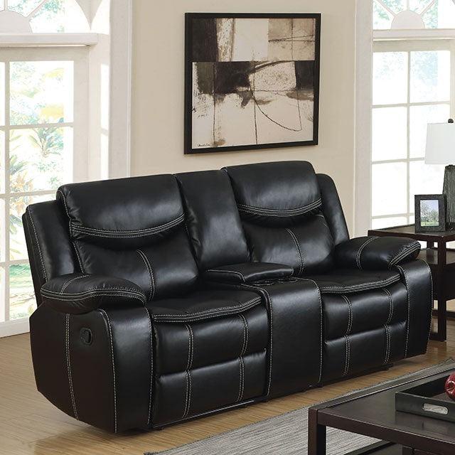 Pollux CM6981-LV-CT Black Transitional Love Seat By Furniture Of America - sofafair.com