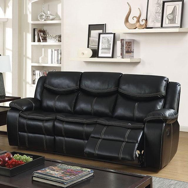 Pollux CM6981-SF Black Transitional Sofa By Furniture Of America - sofafair.com