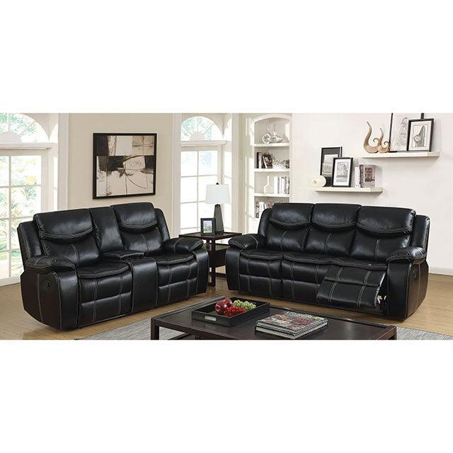Pollux CM6981-LV-CT Black Transitional Love Seat By Furniture Of America - sofafair.com