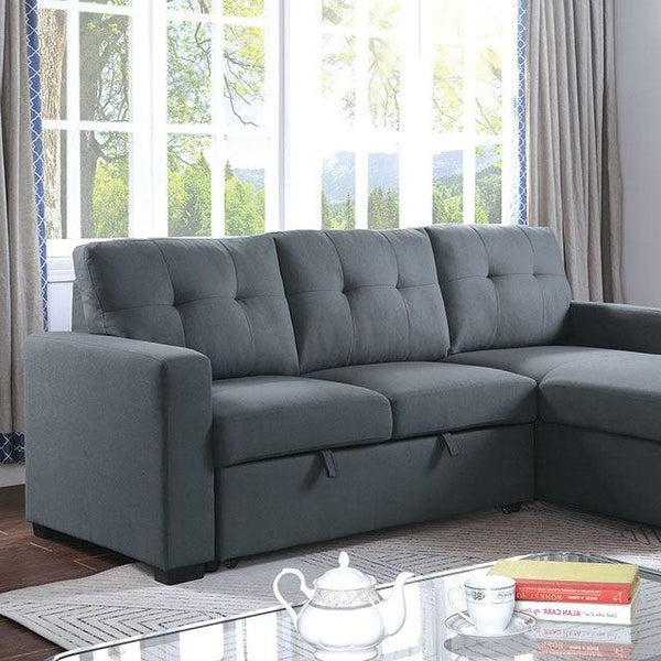 Jacob CM6985DG-SECT Dark Gray Transitional Sectional By Furniture Of America - sofafair.com