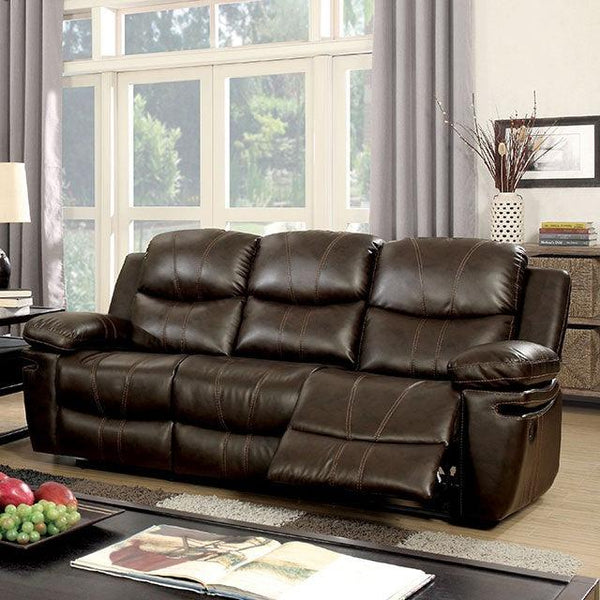 Listowel CM6992-SF Brown Transitional Sofa By Furniture Of America - sofafair.com
