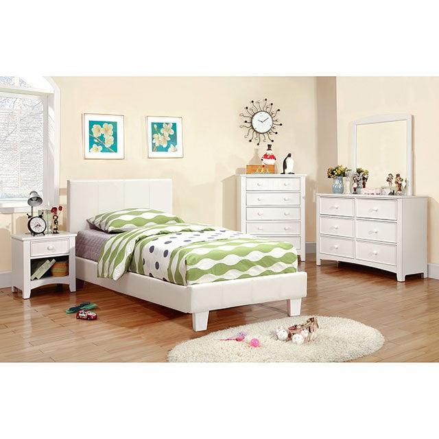 Winn Park CM7008WH White Contemporary Bed By Furniture Of America - sofafair.com