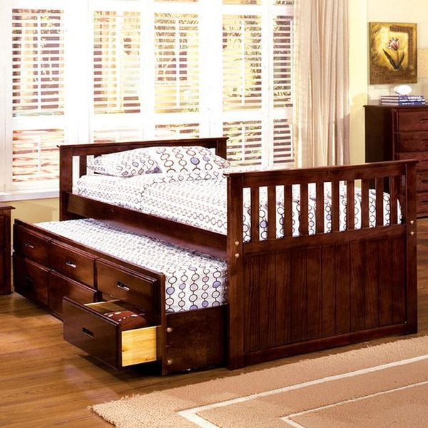 Montana CM7031 Cherry Cottage Captain Twin Bed By Furniture Of America - sofafair.com