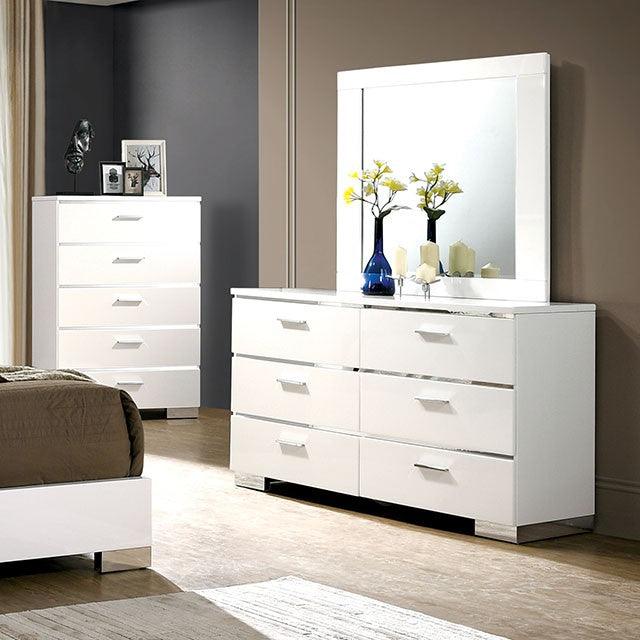 Carlie CM7049WH-D White Contemporary Dresser By Furniture Of America - sofafair.com