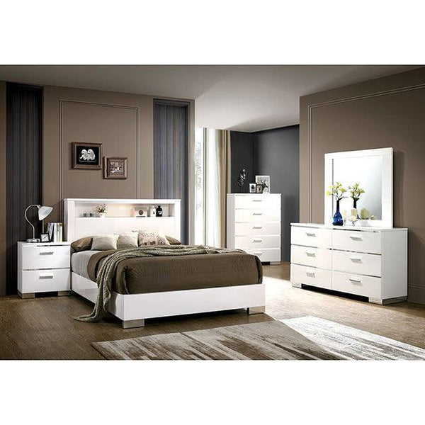 Carlie CM7049WH White Contemporary Bed By Furniture Of America - sofafair.com