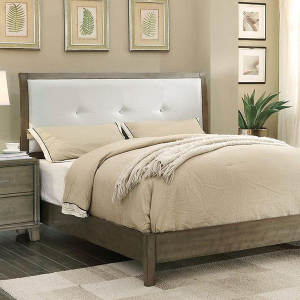 Enrico CM7068GY Gray Contemporary Bed By Furniture Of America - sofafair.com