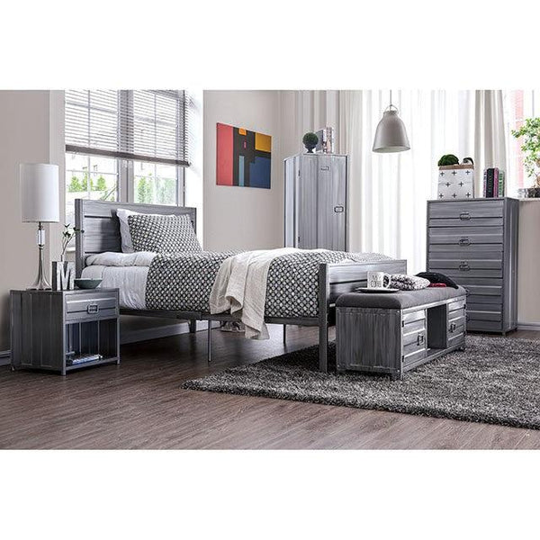 Mccredmond CM7075C Hand-Brushed Silver Industrial Chest By Furniture Of America - sofafair.com