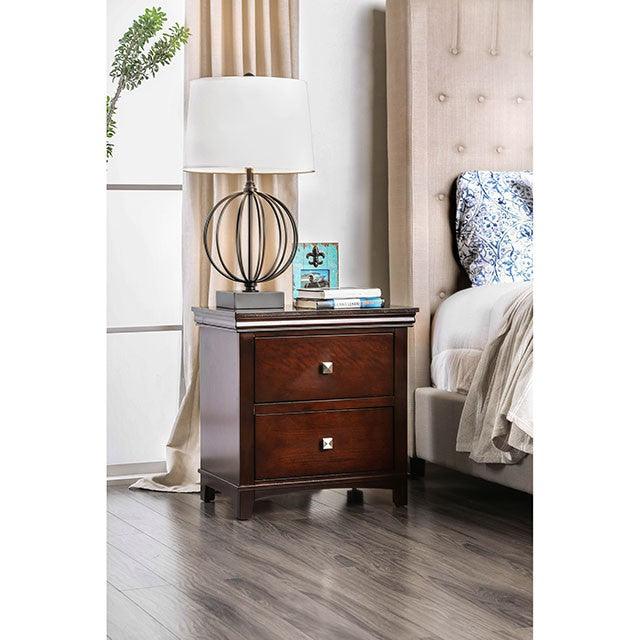 Spruce CM7113CH-N Brown Cherry Transitional Night Stand By Furniture Of America - sofafair.com