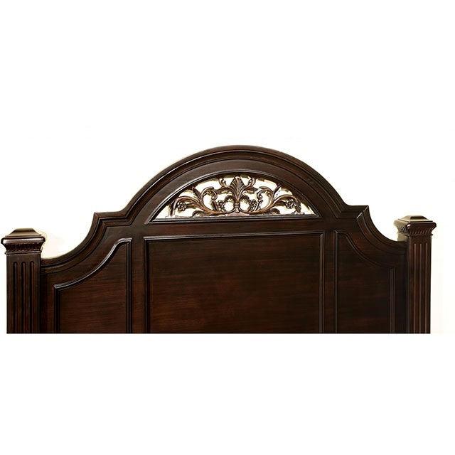 Syracuse CM7129 Dark Walnut Traditional Bed By Furniture Of America - sofafair.com