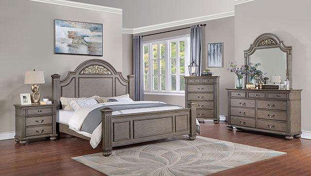 Syracuse CM7129GY Gray Traditional Bed By Furniture Of America - sofafair.com