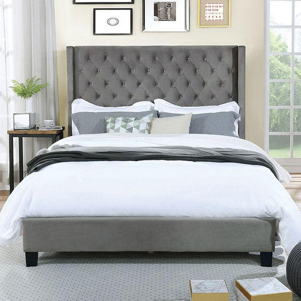 Ryleigh CM7141GY Gray Transitional Bed By Furniture Of America - sofafair.com