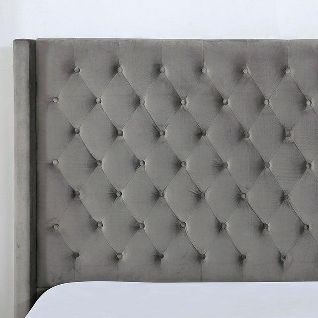 Ryleigh CM7141GY Gray Transitional Bed By Furniture Of America - sofafair.com