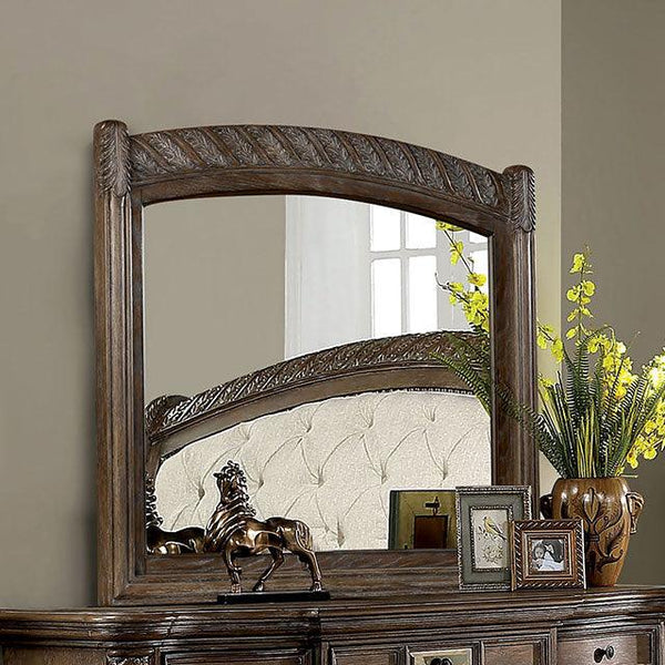 Timandra CM7145M Rustic Natural Tone Transitional Mirror By Furniture Of America - sofafair.com
