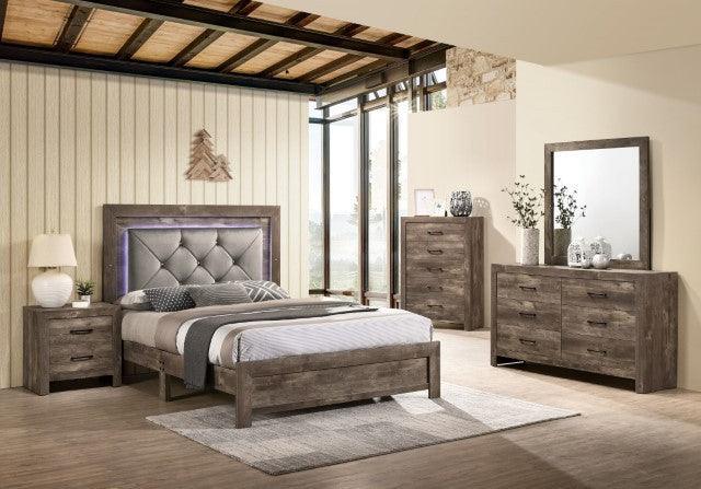 Larissa CM7149EK Natural Tone Rustic Bed By Furniture Of America - sofafair.com