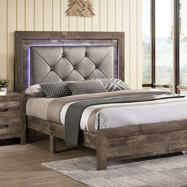 Larissa CM7149EK Natural Tone Rustic Bed By Furniture Of America - sofafair.com
