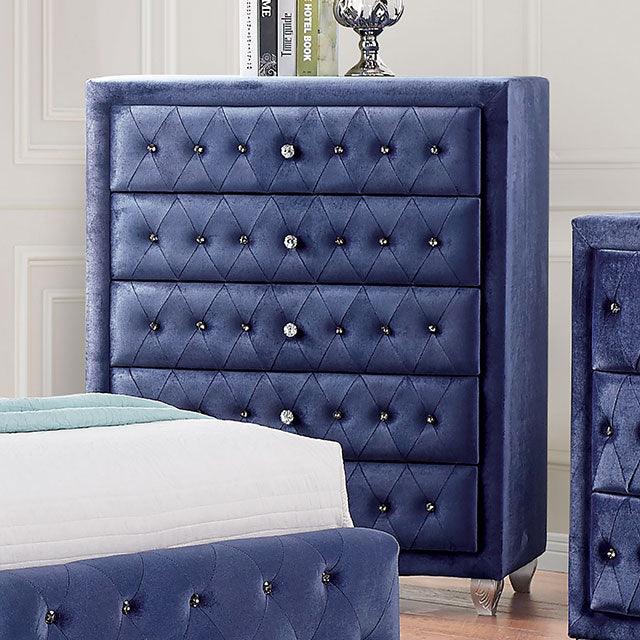 Alzir CM7150BL-C Blue Glam Chest By Furniture Of America - sofafair.com