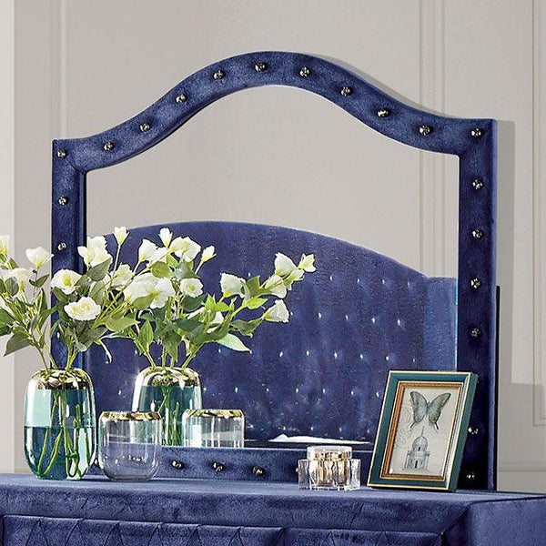 Alzir CM7150BL-M Blue Glam Mirror By Furniture Of America - sofafair.com