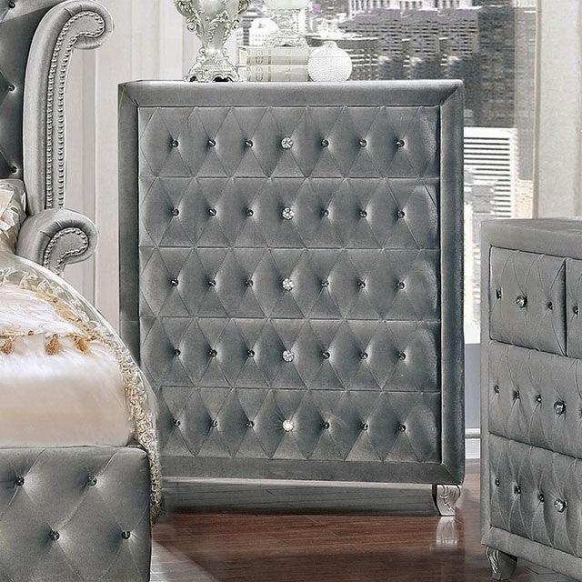 Alzir CM7150C Gray Glam Chest By Furniture Of America - sofafair.com