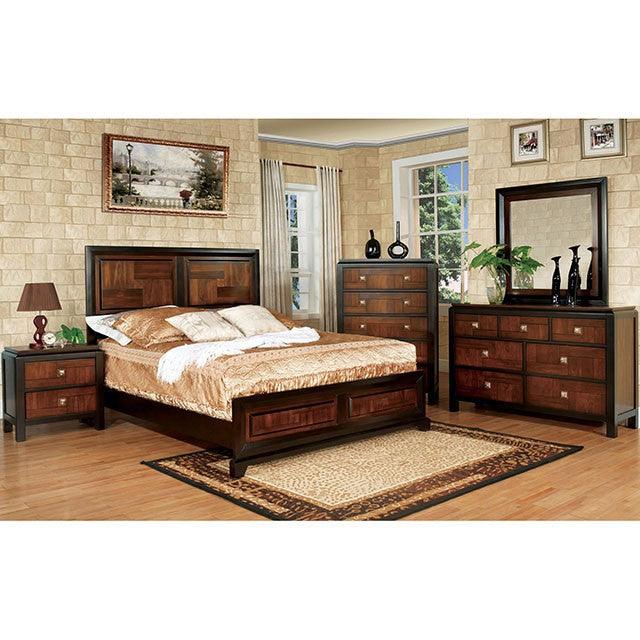Patra CM7152 Acacia/Walnut Transitional Bed By Furniture Of America - sofafair.com