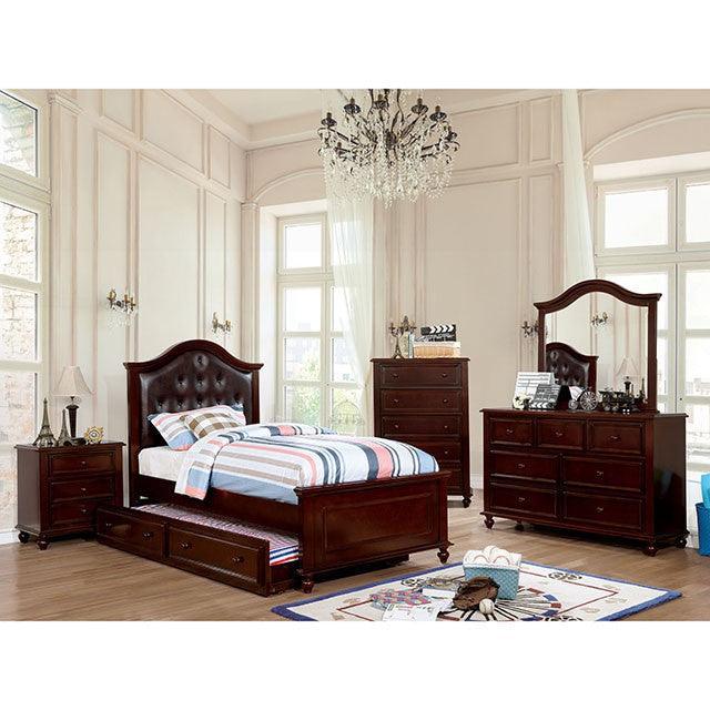 Olivia CM7155EX-TR Dark Walnut Traditional Trundle By Furniture Of America - sofafair.com