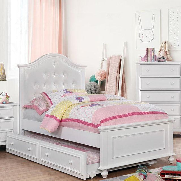 Olivia CM7155WH White Traditional Bed By Furniture Of America - sofafair.com