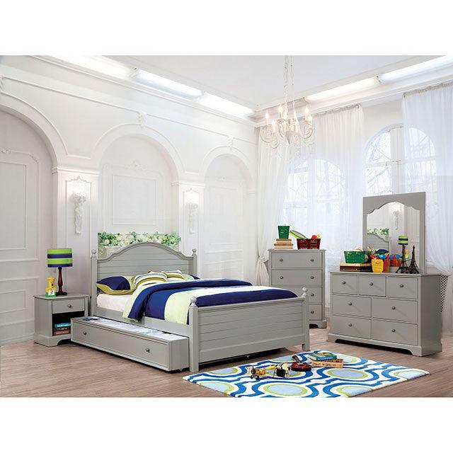 Diane CM7158GY-F Gray Transitional Bed By Furniture Of America - sofafair.com