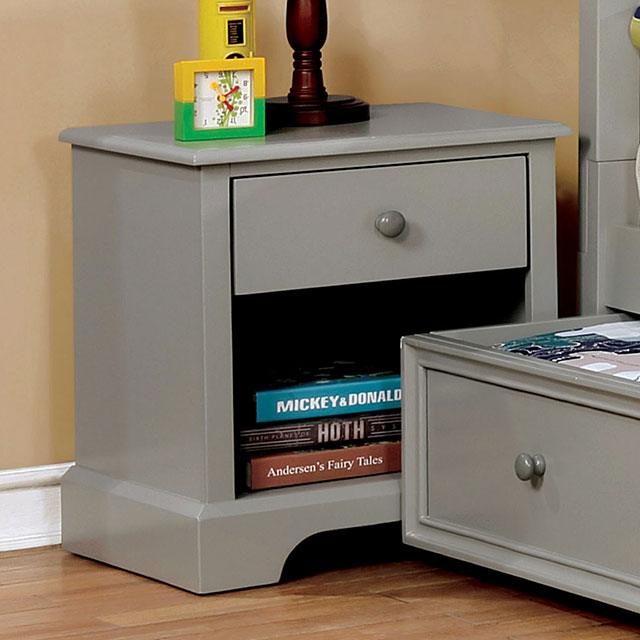 Diane CM7158GY-N Gray Transitional Night Stand By Furniture Of America - sofafair.com