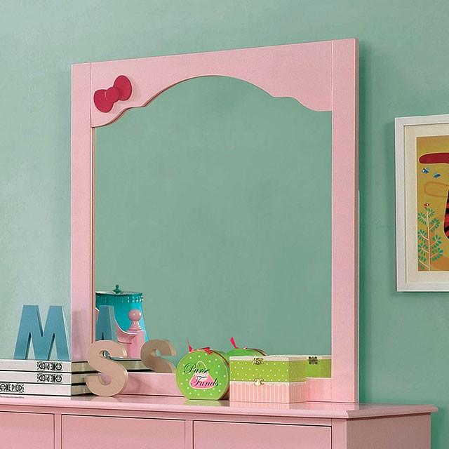 Dani CM7159PK-M Pink Transitional Mirror By Furniture Of America - sofafair.com