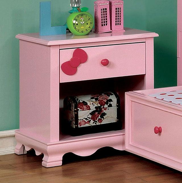 Dani CM7159PK-N Pink Transitional Night Stand By Furniture Of America - sofafair.com
