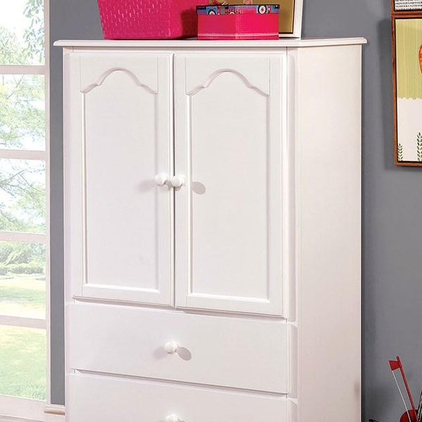 Dani CM7159WH-AR White Transitional Armoire By Furniture Of America - sofafair.com