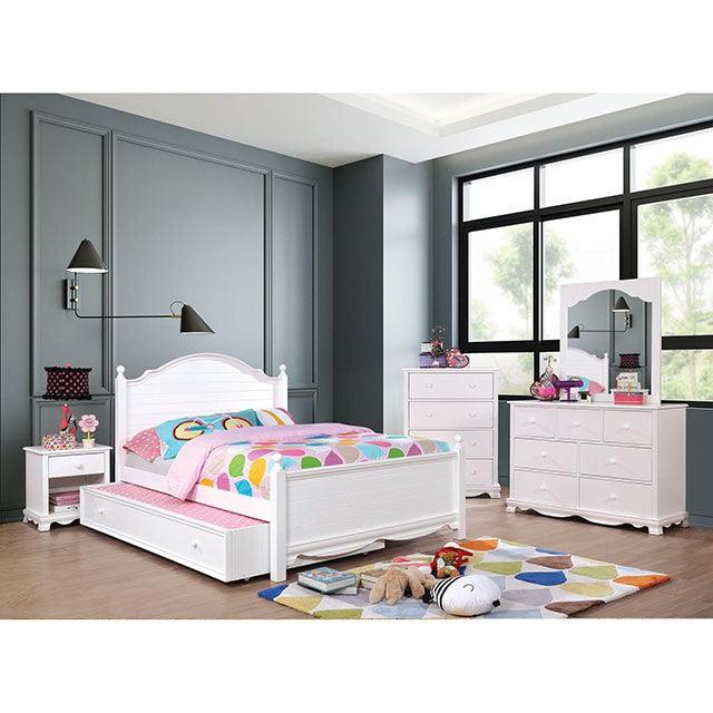 Dani CM7159WH-TR White Transitional Trundle By Furniture Of America - sofafair.com