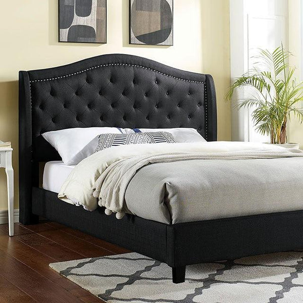 Carly CM7160BK Black Transitional Bed By Furniture Of America - sofafair.com