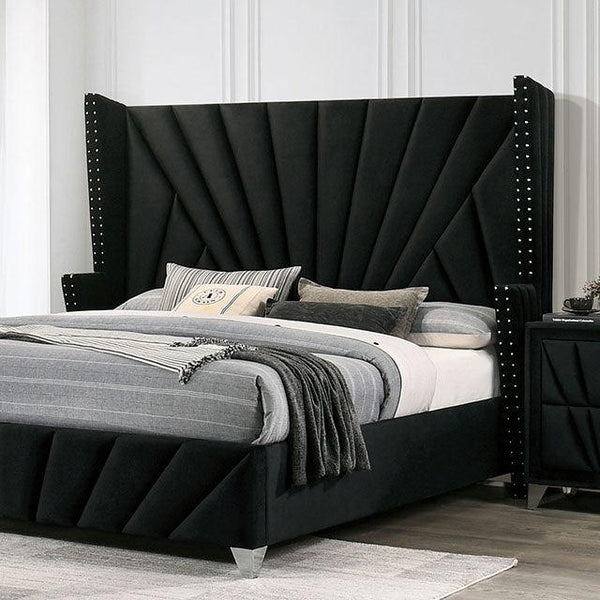 Carissa CM7164BK Black Transitional Bed By Furniture Of America - sofafair.com