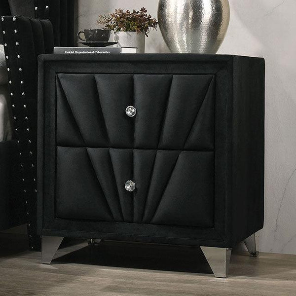Carissa CM7164BK-N Black Transitional Night Stand By Furniture Of America - sofafair.com