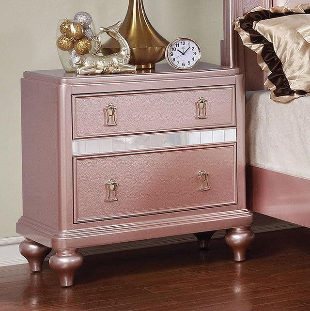 Avior CM7170RG-N Rose Gold Contemporary Night Stand By Furniture Of America - sofafair.com