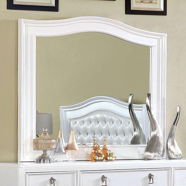 Ariston CM7171WH-M White Contemporary Mirror By Furniture Of America - sofafair.com