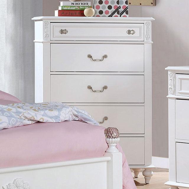 Belva CM7174C White Traditional Chest By Furniture Of America - sofafair.com