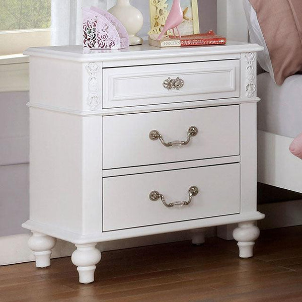 Belva CM7174N White Traditional Night Stand By Furniture Of America - sofafair.com