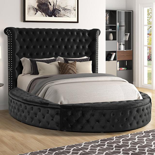 Sansom CM7178BK Black Glam Bed By Furniture Of America - sofafair.com